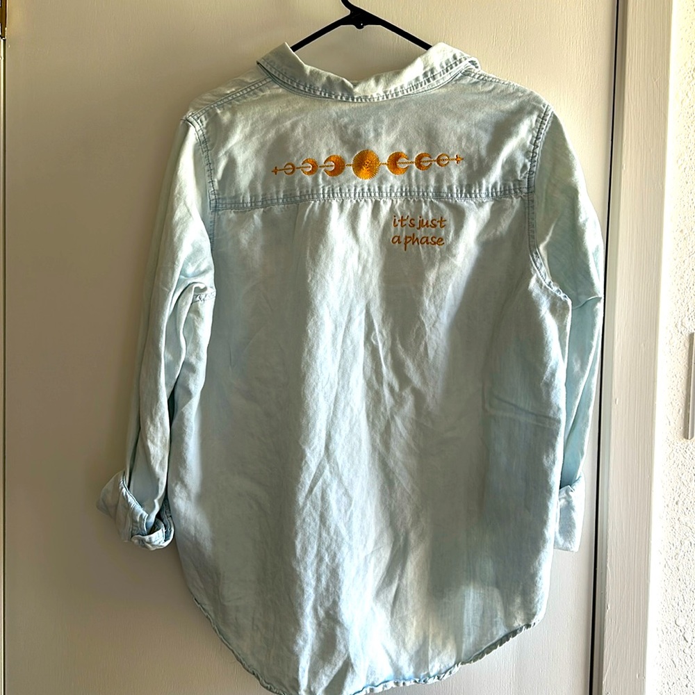 Custom Moon Phase Denim Shirt